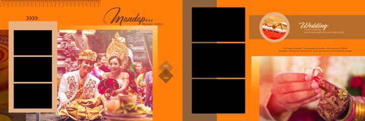 Mehandi Ceremony Wedding Album PSD Template 12x36 Free Download