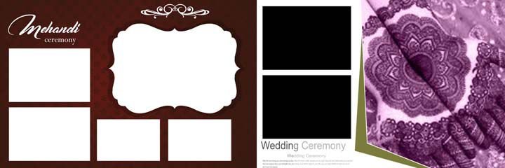 Mehandi Ceremony Wedding Album PSD Template 12x36 Free Download