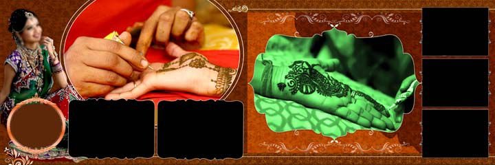 Mehandi Ceremony Wedding Album PSD Template 12x36 Free Download