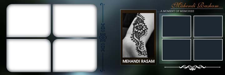 Mehandi Ceremony Wedding Album PSD Template 12x36 Free Download