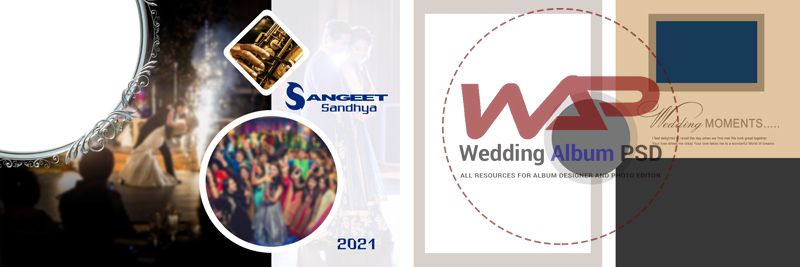 18 Sangeet Wedding Album PSD Template 12x36 2022 Free Download