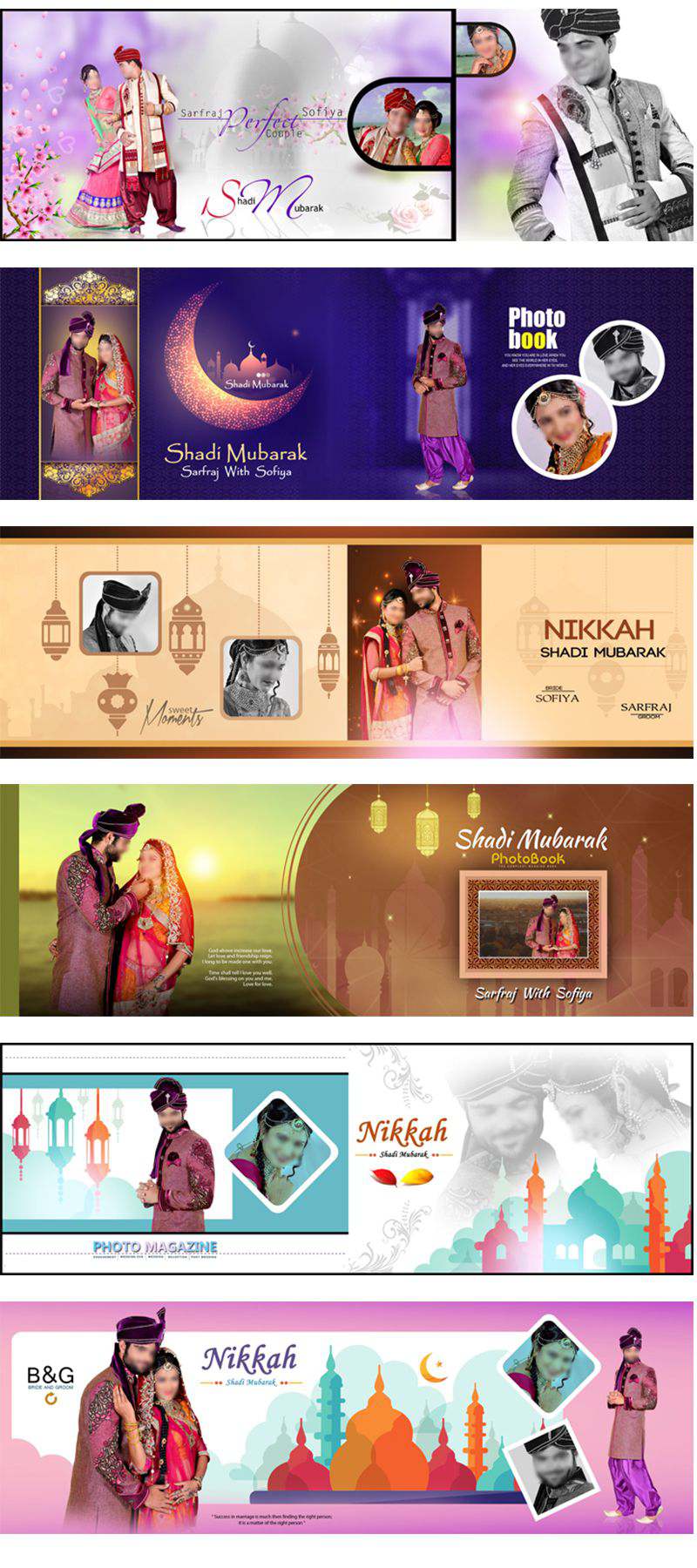 Muslim Wedding Album PSD 12x36 Free Download