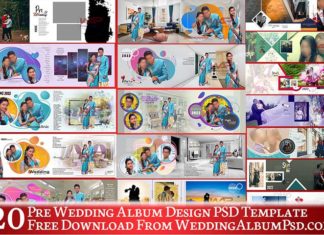 20 Pre Wedding Album Design PSD Template Free Download