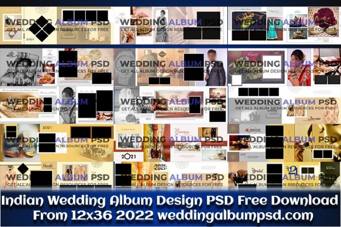 15x24 Wedding Album PSD Template Free Download 2022