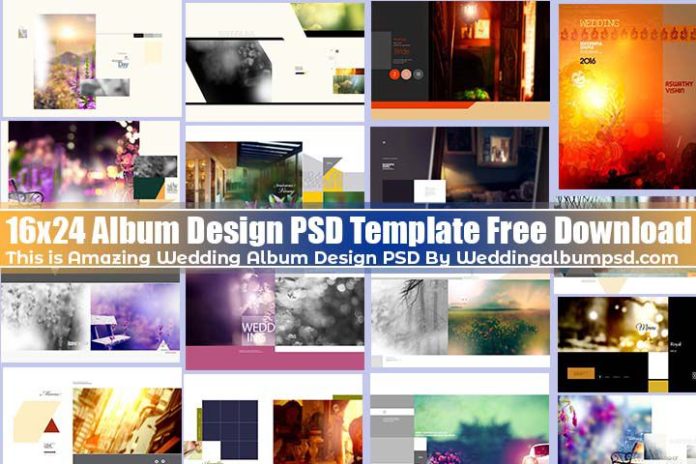 16x24 Album Design PSD Template Free Download