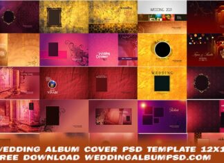 New Wedding Album Cover PSD Template 12x18 Free Download